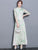 Mandarin Collar 3/4 Sleeve Full Length Floral Print Ao Dai Dress