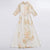 Mandarin Collar 3/4 Sleeve Full Length Floral Print Ao Dai Dress