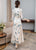 Ao Dai Kleid mit Stehkragen und langem Ärmel in voller Länge aus Seide mit Blumenmuster