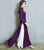 Mandarin Collar Long Sleeve Full Length Floral Chiffon Ao Dai Dress