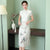 Ao Dai Kleid mit Stehkragen und Flügelärmeln in Tee-Länge aus Chiffon