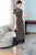 Mandarin Collar Cap Sleeve Tea Length Chiffon Ao Dai Dress