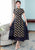 Mandarin Collar Cap Sleeve Tea Length Chiffon Ao Dai Dress