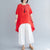 Floral Embroidery Round Neck Blouse with Loose Pants Chinese Suit