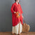 Irregular Hem Hanfu Casual Dress with Big Pocket & Strap Buttons