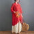 Hanfu Freizeitkleid mit unregelmäßigem Saum, großer Tasche und Riemenknöpfen