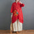Vestido casual Hanfu con dobladillo irregular con bolsillo grande y botones de correa