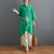 Vestido casual Hanfu con dobladillo irregular con bolsillo grande y botones de correa