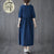 Signature Cotton Round Neck Tea Length Oriental Casual Dress