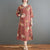 V Neck Floral Signature Cotton Hanfu Traiditonal Chinese Costume