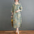 2/3 manches col en V Hanfu Floral Casual Dress Costume traditionnel chinois