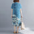 Short Sleeve Floral Signature Cotton Cheongsam Casual Dress