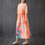 Abito casual in cheongsam di cotone con scollo a V e scollo a V a mezza manica