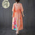 Half Sleeve V Neck Floral Signature Cotton Cheongsam Casual Dress