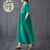 Signature Cotton V Neck Tea Length Oriental Casual Dress