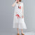 Floral Embroidery Round Neck Oriental Chiffon Casual Dress