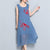 Floral Embroidery Round Neck Oriental Chiffon Casual Dress