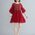 Floral Embroidery Trumpet Sleeve Oriental Casual Dress Beach Dress
