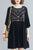 Floral Embroidery Trumpet Sleeve Oriental Casual Dress Beach Dress