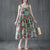 Retro Floral Tea Length Slip Dress Oriental Sundress