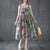 Retro-Blumen-Tee-Länge-Slip-Kleid Orientalisches Sommerkleid