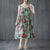 Retro Floral Tea Length Slip Dress Oriental Sundress