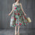 Retro Floral Tea Length Slip Dress Oriental Sundress