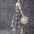 Retro Floral Tea Length Slip Dress Oriental Sundress