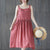 Plaids & Checks Pattern Tea Length Slip Dress Oriental Sundress