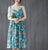 Retro Floral Tea Length Slip Dress Oriental Sundress
