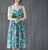 Vestido de tirantes floral retro de longitud de té Vestido de verano oriental