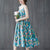 Retro Floral Tea Length Slip Dress Oriental Sundress