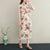 Cap Sleeve Floral Ramie Fabric Cheongsam Casual Dress Boho Dress