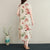 Cap Sleeve Floral Ramie Fabric Cheongsam Casual Dress Boho Dress