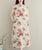 Cap Sleeve Floral Ramie Fabric Cheongsam Casual Dress Boho Dress