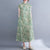Cap Sleeve Floral Ramie Fabric A-line Casual Dress Boho Dress