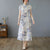 Cap Sleeve Floral Ramie Fabric A-line Casual Dress Boho Dress