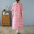 Round Neck Ruffle Sleeve Floral Ramie Fabric Chinese Style Casual Dress