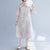 Mandarin Collar Floral Ramie Fabric Cheongsam Chinese Style Casual Dress