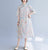 Col Mandarin Floral Ramie Tissu Cheongsam Style Chinois Robe Décontractée