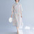 Mandarin Collar Floral Ramie Fabric Cheongsam Chinese Style Casual Dress