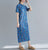 Short Sleeve Floral Ramie Fabric Cheongsam Chinese Style Casual Dress