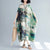 Landscape Pattern Ramie Fabric Robe Chinese Style Casual Dress