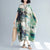 Robe en tissu ramie motif paysage Robe décontractée de style chinois