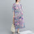 Round Neck Half Sleeve Floral Ramie Fabric Chinese Style Casual Dress