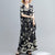 V-Ausschnitt Blumen Ramie Stoff Robe Chinese Style Casual Dress Boho Dress