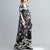 V Neck Floral Ramie Fabric Robe Chinese Style Casual Dress Boho Dress
