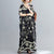 V-Ausschnitt Blumen Ramie Stoff Robe Chinese Style Casual Dress Boho Dress