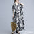 V-Ausschnitt Blumen Ramie Stoff Robe Chinese Style Casual Dress Boho Dress