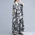 V-Ausschnitt Blumen Ramie Stoff Robe Chinese Style Casual Dress Boho Dress